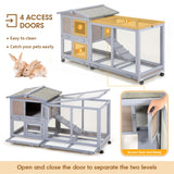PayLessHere Rabbit Hutch Wooden Rabbit Cage Two Layers Chicken Coop Outdoor Indoor Bunny Cage Guinea Pig Cage Waterproof Roof Bunny Hutch with Casters and Tray PayLessHere