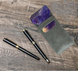 Yongkang Sublimation Pen Bag Pen Sleeve 3 Pieces (Blank Leather + Colored Leather) Capacity of 1-5 pens DIY Process (Gray) Yongkang