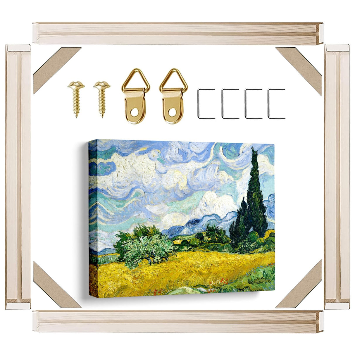 VYPEROCK Canvas Stretcher Bars 24x36 Inch Frame Kit, Available in 25+ size Wood Stretcher Bars for Home and Office, Gallery Wrap Wall Arts Supply for Oil Painting, Poster, Picture & Paint by Numbers VYPEROCK