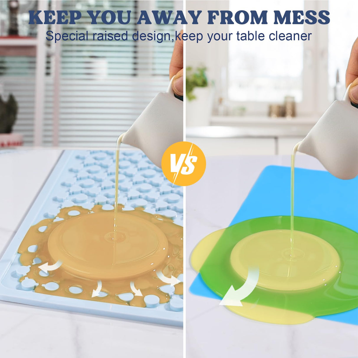 LET'S RESIN Premium Resin Collector Mat, 20" x 14"Large Easy Clean Silicone Mat for Crafts, Epoxy Resin,Placemat(Blue) LET'S RESIN