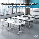 HSHBDDM Folding Conference Table Foldable Conference Table, Conference Rooms Flip Top Mobile Training Table, Folding Flip Top Office Meeting Table Mobile Conference Table for Office,Meeting Room HSHBDDM