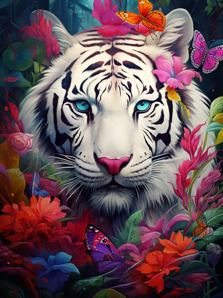 Reofrey DIY Diamond Art Kits for Adults Tiger, Animal Full Drill Round Rhinestone Diamond Painting Kits, Cross Stitch Embroidery Canvas for Crafts Home Decor 30x40cm X11 Reofrey