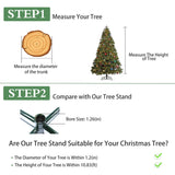 GothicBride Christmas Tree Stand - 40cm Portable Iron Metal Base for 0.5"-1.57" Pole, Foldable Universal Stand for Xmas Trees GothicBride