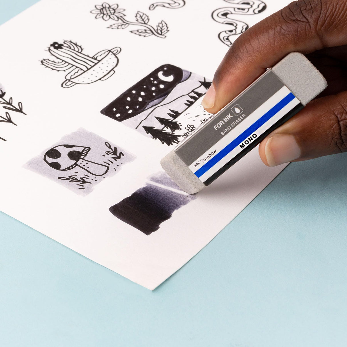 Tombow 67304 Mono Sand Eraser, 2-Pack. Silica Eraser Designed to Remove Colored Pencil and Ink Markings… Tombow