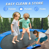 K KENSONE Trampoline Replacement Safety Pad, 12ft Trampoline Spring Cover with Foam Padding, No Holes for Poles, Round, Blue K KENSONE