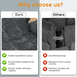 ABCASA Large Dual Motor Lay Flat Power Lift Recliner Chair for Elderly with Heat ＆ Massage, Comfortable Chenille Recliner, Cup Holder, Side Pocket,USB-A ＆ C Ports, Gray Blue ABCASA