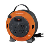 Link2Home Heavy Duty Retractable Extension Cord Reel 20 Ft. With 4 Outlets, 2 USB Ports & 16 AWG 3-Prong SJT Cord Link2Home
