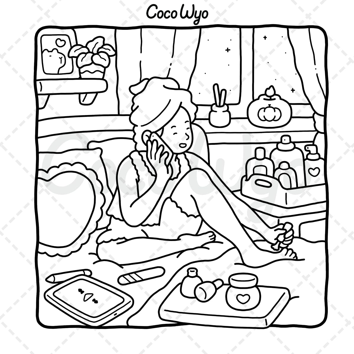 Girl Moments: Vol. 2 Coloring Book for Adults and Teens Featuring Cute Cozy Daily Activities for Relaxation Coco Wyo LLC