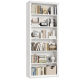 Rresyet Bookcase and Bookshelves, 28" W Tall Bookshelf with Elegant Design, 6 Tiers Spacious Book Storage, Freestanding Book Organizer, Display Library Shelf for Home Office, Living Room & Study Room Rresyet