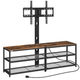 MAHANCRIS 59" TV Stand with Mount and 4 Power Outlets, Entertainment Center Media Console, Swivel TV Stand Mount up to 75 inch TVs, Height Adjustable, Metal Frame for Living Room, Bedroom TVHR35E01V MAHANCRIS