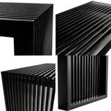 APRTAT Bamboo Dining Bench Indoor Small Benches Entryway Shoe Rack Benchs,Outdoor Modern Wood Benches 17 Inch Bamboo Bench for Living Room Hallway Bedroom Bathroom Black Small APRTAT