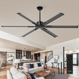 Amico Ceiling Fans without Lights, 72 inch Industrial Indoor/Outdoor Ceiling Fan with Remote Control, Reversible, 6 Blades, Noiseless, Black Ceiling Fan for Patio, Porch, Garage, shop, Farmhouse Amico