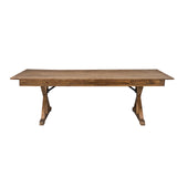 EMMA + OLIVER Elora Folding Farmhouse Dining Room Table with Crisscross Legs, Commercial Grade Rectangular Solid Pine Farm Table for 8, 7' x 40", Antique Rustic EMMA + OLIVER