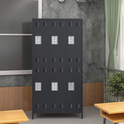 SUXXAN 72'' Tall Employee Lockers with 6 Doors, Metal Lockers for Employees, Metal Storage Locker, Tall Metal Locker for Storage in Gyms Homes Offices with Hooks, Assembly Required(Dark Gray) - WoodArtSupply