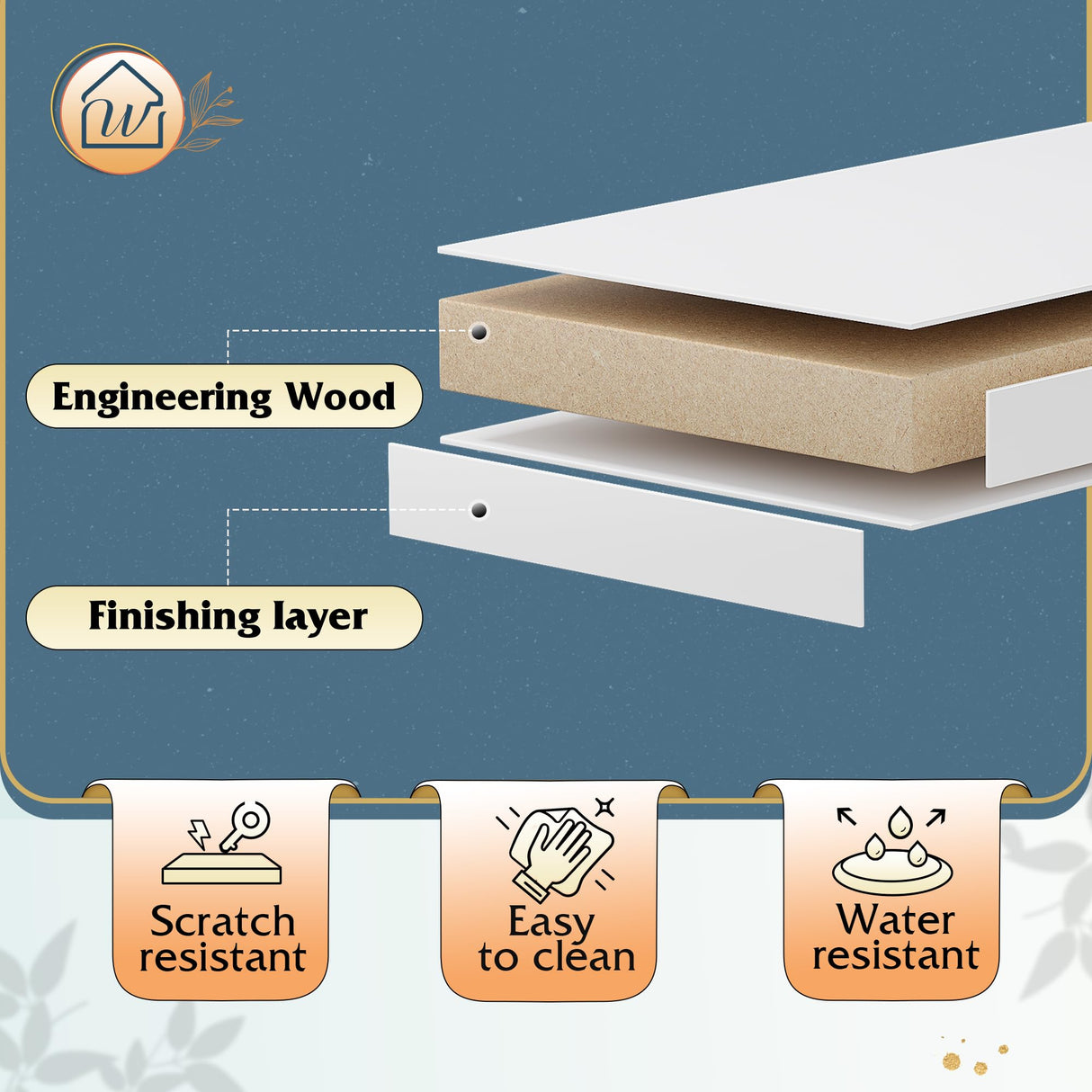 WLIVE White Wood Dresser with 5 Drawer, Cabinets Dressers Wood Dresser Cabinet, Organizer Drawers for Bedroom, Living, Hallway, Measuring 15.7" W*31.4" D*45.3" H WLIVE