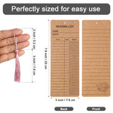 50 Pieces Reading List Bookmark with Tassels, 3 x 8 Inch Personal Libraries Cards 50 Pieces Tassels,Tracker Bookmarks Bookshelf Design Library Card Bookmark Reading Log Bookmark (Brown) KaloTidy
