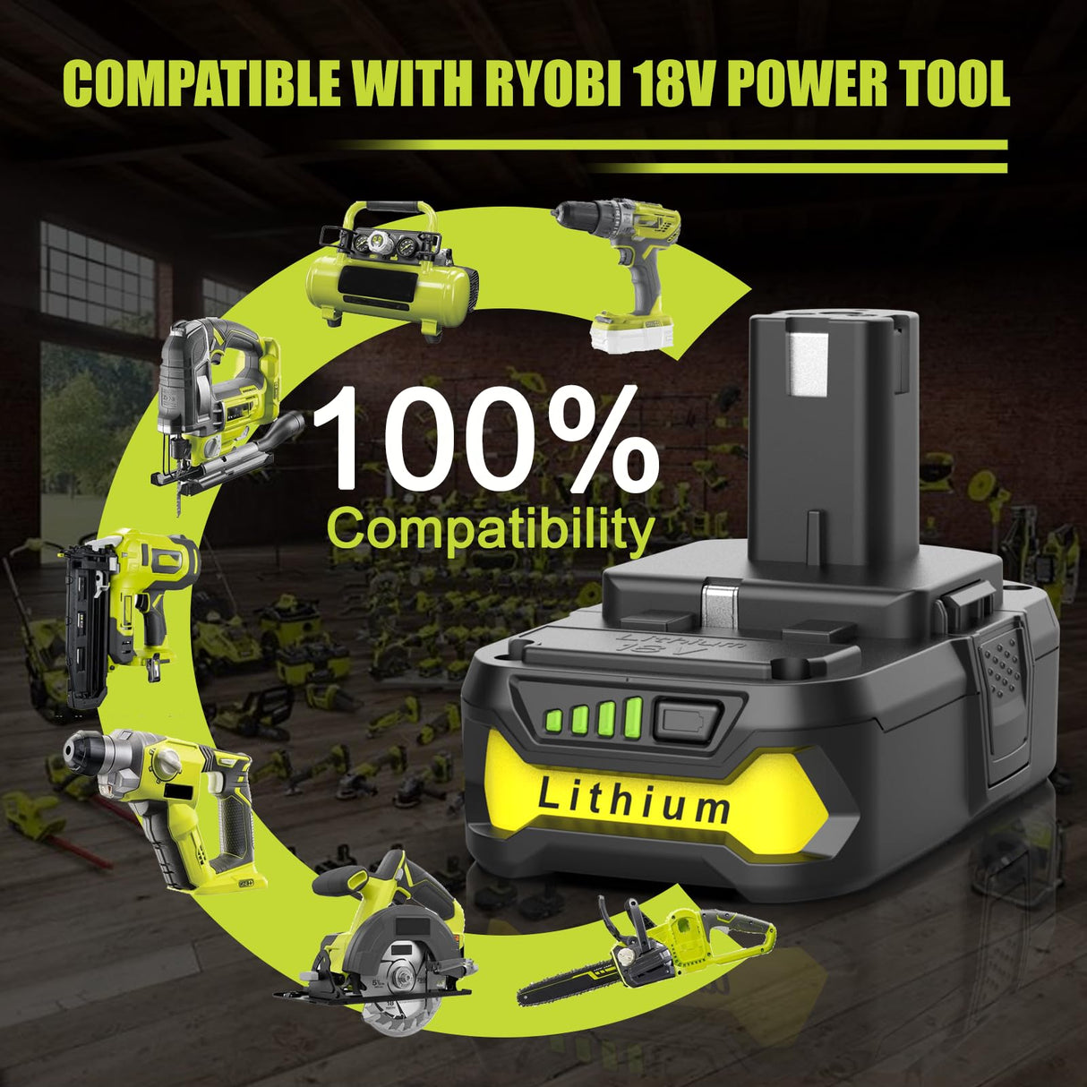 BECDXPal 2 Pack 4.0Ah Replacement for Ryobi 18V Battery P108 Li-ion Replacement for Ryobi 18V ONE+ Battery Compatible with Ryobi P102 P108 P103 P105 P107 P109 P104 18Volt Power Cordless Tools BECDXPal