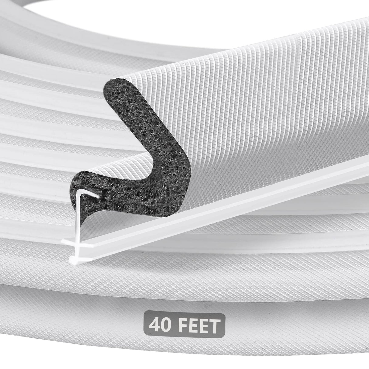 Kerf Weather Stripping Door Seal for Large Gap and Easy Installation (40 Feet, White) Litaibai