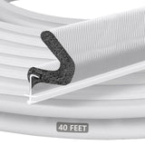 Kerf Weather Stripping Door Seal for Large Gap and Easy Installation (40 Feet, White) Litaibai