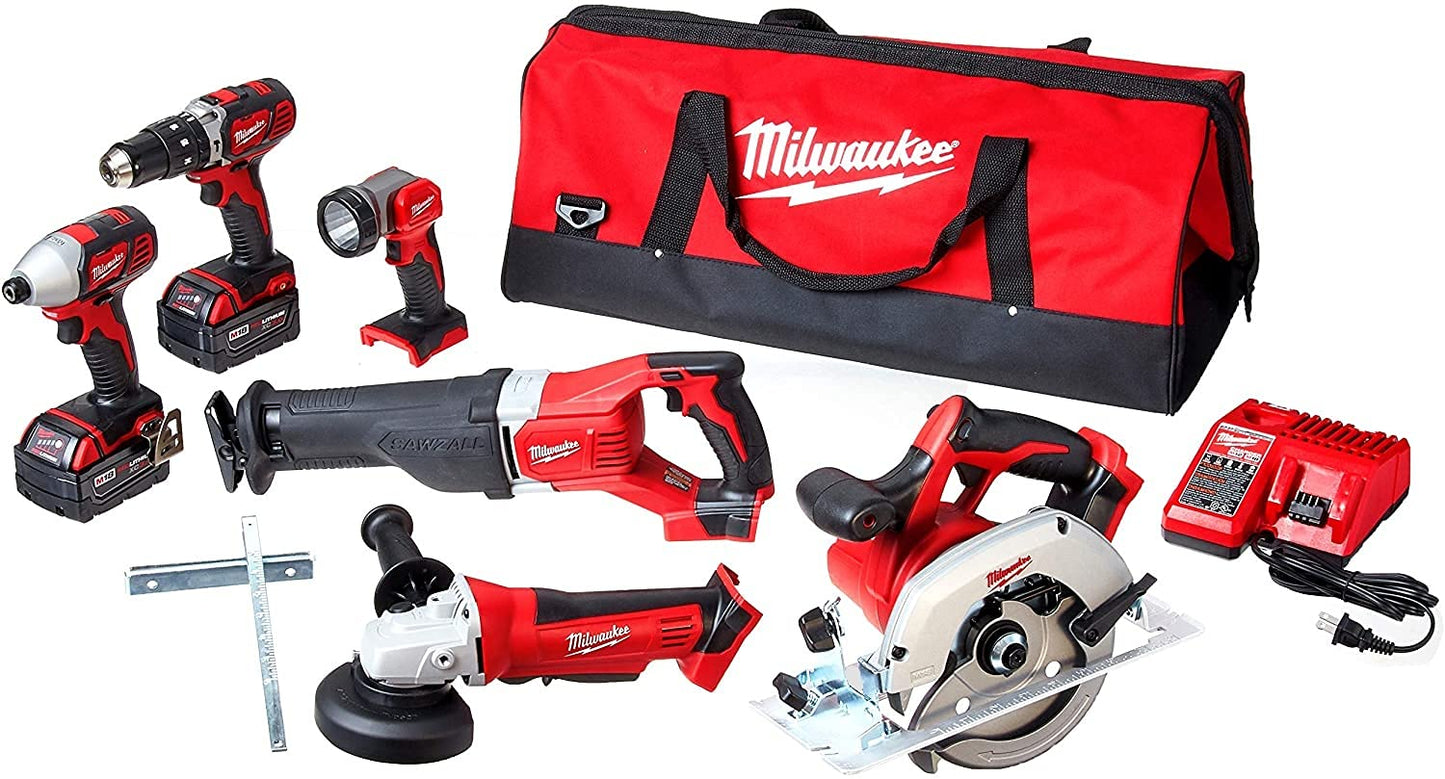 Milwaukee M18 Cordless LITHIUM-ION 6-Tool Combo Kit (2696-26) - WoodArtSupply