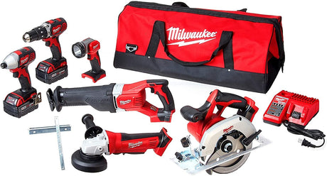 Milwaukee M18 Cordless LITHIUM-ION 6-Tool Combo Kit (2696-26) Milwaukee