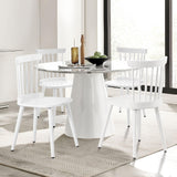 White Dining Chairs Set of 2 Windsor Chairs Farmhouse Spindle Back Wood Dining Room Chair Mid-Century Modern Armless Kitchen Side Chairs for Dining Room, Dinner, Restaurant, Sillas de Comedor RêveLife