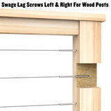 BLIKA 80 Pack T316 Stainless Steel Right&Left Handed Thread Swage Lag Screws for Wood Posts of 1/8" Stair Cable Railing Kit, Cable Railing Hardware with Wrench, DIY Wood Baluster BLIKA