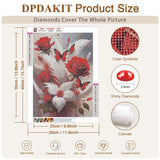 DPDAKIT Rose Diamond Art Kits for Adults, Diamond Painting Kits for Beginner, 5D DIY Round Full Gem Art Crafts for Home Wall Decor Gift, 12x16inch DPDAKIT