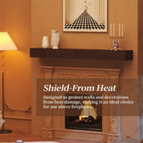 CRAFTEASE Fireplace Mantel 60 Inch Solid Wood Mantels for Over Fireplace 5" Thick Wall Mounted Shelves Long Floating Farmhouse Shelf Handcrafted Wooden Fireplace Mantle 60 X 8 X 5 - Rustic Brown CRAFTEASE