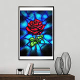 DIY 5D Diamond Painting, Diamond Embroidery Cross Stitch Kit Red Rose Flower 5D Diamond Rhinestone Painting Crystals Cross Stitch Picture Arts Home Decor (Red Rose, 30x40cm/11.8x15.8in) MVVMTOP
