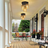 3-Lights Boho Light Fixtures Ceiling Mount, Farmhouse Rattan Chandelier, Hand Woven Cage Shade Semi Flush Mount Ceiling Lights for Bedroom Foyer Entryway Kitchen, Hallway Rattan Light Fixtures Ceiling Stepeak