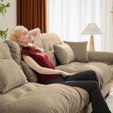 SoarTalent 166" Modern Oversized Modular Sectional Sofa 4-Seater U-Shaped Cloud Sleeper Couch with 2 Ottomans, Pillows and Overthick Cushion for Living Room, Home Theater, Apartment, Velvet, Camel SoarTalent