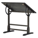 Studio Designs Vintage Drawing/Drafting Table with Pencil Ledge - 36" W x 24" D - Distressed Black - Adjustable Tilting Top SD STUDIO DESIGNS