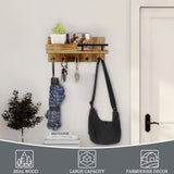CypherX Key Holder Wall Mount, Decorative Key and Mail Holder for Wall w/Shelf, Farmhouse Wood Keys Organizer for Entryway Hallway Doorway- Home Wall Key Rack CypherX