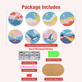 GLOYER 8 Pcs Diamond Painting Coasters,Ocean Whale Diamond Painting Kits Accessories for Beginners Adults and Kids for Home Decoration Gifts(3.94x3.94 inch) GLoyer