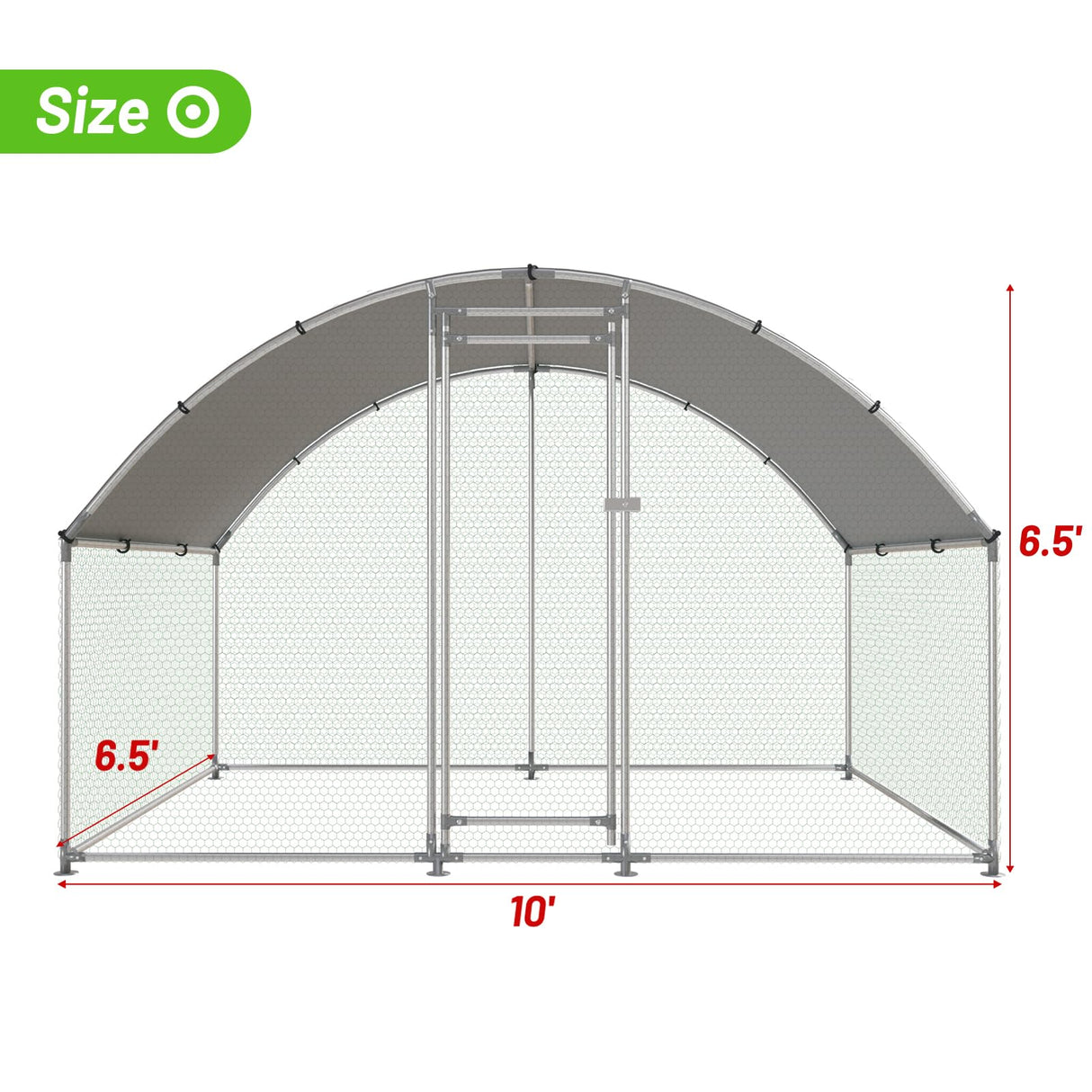 NUGRIART Large Metal Chicken Coop Walk-in Poultry Cage with Water-Resident and Anti-UV Cover Duck Rabbit Cat House Outdoor Chicken Run Pen with Round Roof NUGRIART