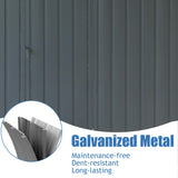 Domi Outdoor Storage Shed 11’ x 9’, Metal Sheds with Galvanized Steel Frame & Windows & Lockable Door, Garden Shed Tool Storage Room for Patio(Dark Gray) domi outdoor living