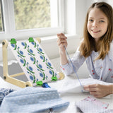 2 Pack Adjustable Wooden Embroidery Stands for Cross Stitch, Tabletop Hoop Holder with 2 Sizes Rods Tapestry Needlepoint Lap Natural Wood Frame for Sewing & Quilting wdbg