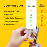 Vinyl Sticker Paper, Glossy Printable Vinyl Sticker Paper for Inkjet Printer, Quick-Drying, Water and Scratch-Resistant, Self-Adhesive for Most Surfaces, 8.5 x 11 Inches, 20 Sheets HOMSTO