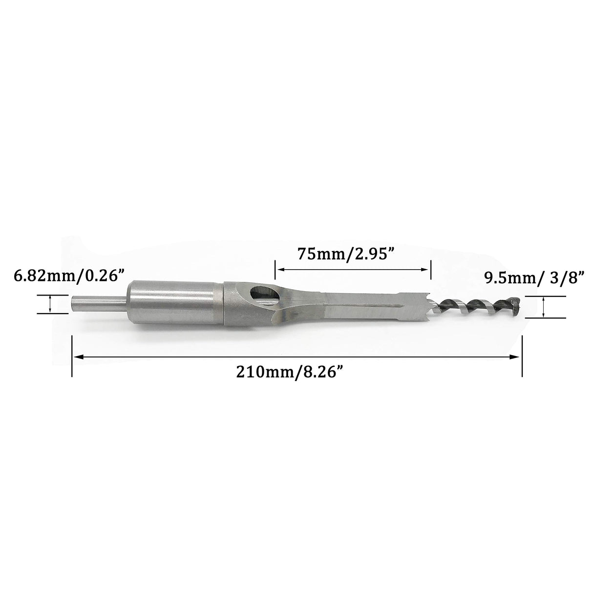 Woodworking 3/8" Inch (9.5mm) Square Hole Drill Bit Mortising Chisel Set, Mortise Chisel & Bit Set for Mortise and Tenon Machine ZLYY