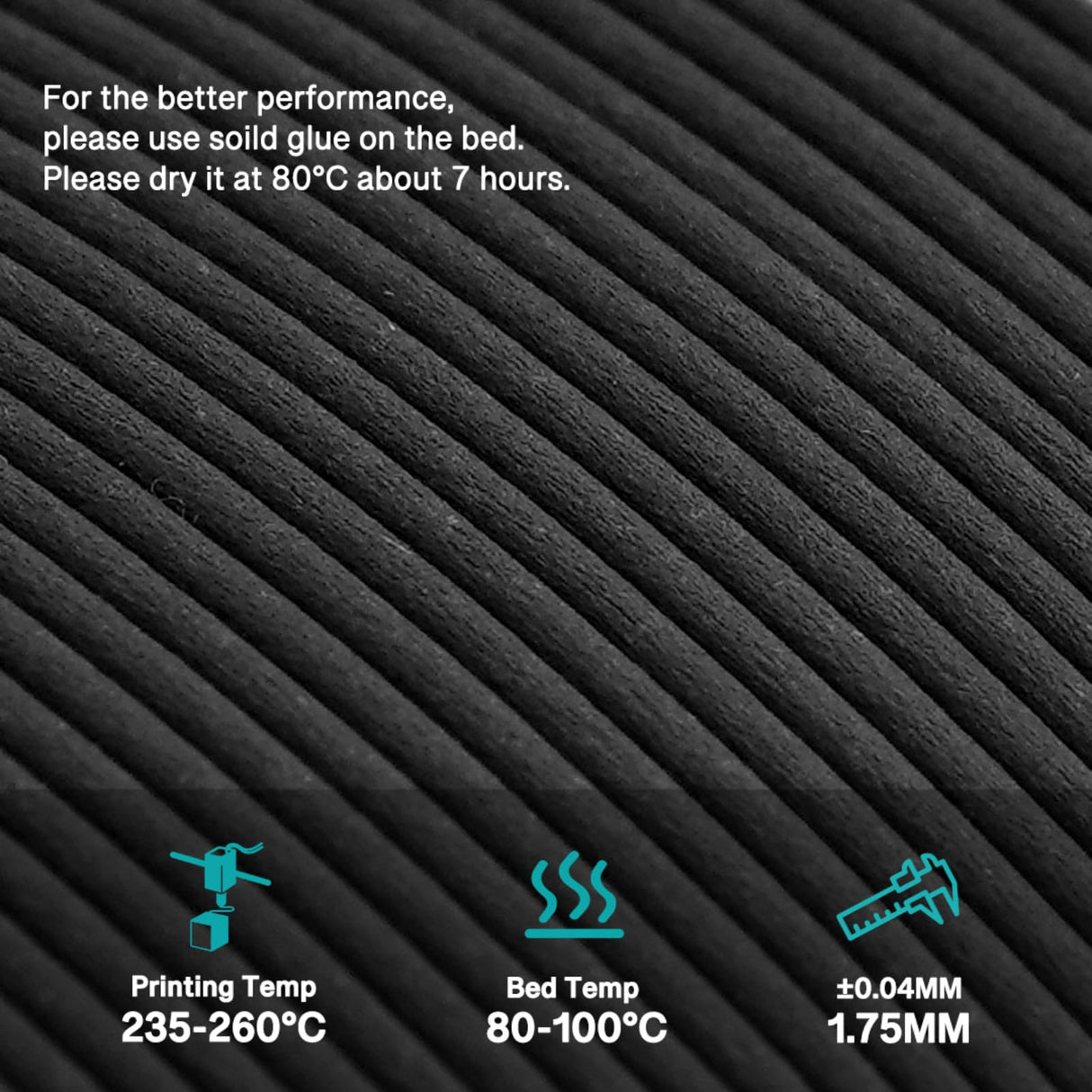 YXPOLYER Carbon Fiber Nylon Filament 3D Printer Filament PA6-CF Filament 1.75mm 1kg with PC Spool, PA6 CF 3D Printing Filament yxpolyer