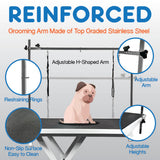 PawBest Large Professional Electric Lift Dog Grooming Table - Durable, Heavy Duty, Height Adjustable Pet Grooming Table w/Levelers, Dog Grooming Arm, Loops, Anti Slip Tabletop PawBest