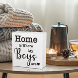 Mom Gifts, Home is Where My Boys are Sign, New Mom Gifts, Housewarming Gifts, Christmas Mothers Day Gifts for Mom Mother Mommy, Funny Home Decorations 5 X 5 inch WXUMTM