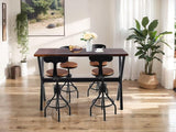 LOKKHAN 47.24" Rustic Brown Bar Table with Industrial Black Metal Frame - Perfect for Small Spaces LOKKHAN