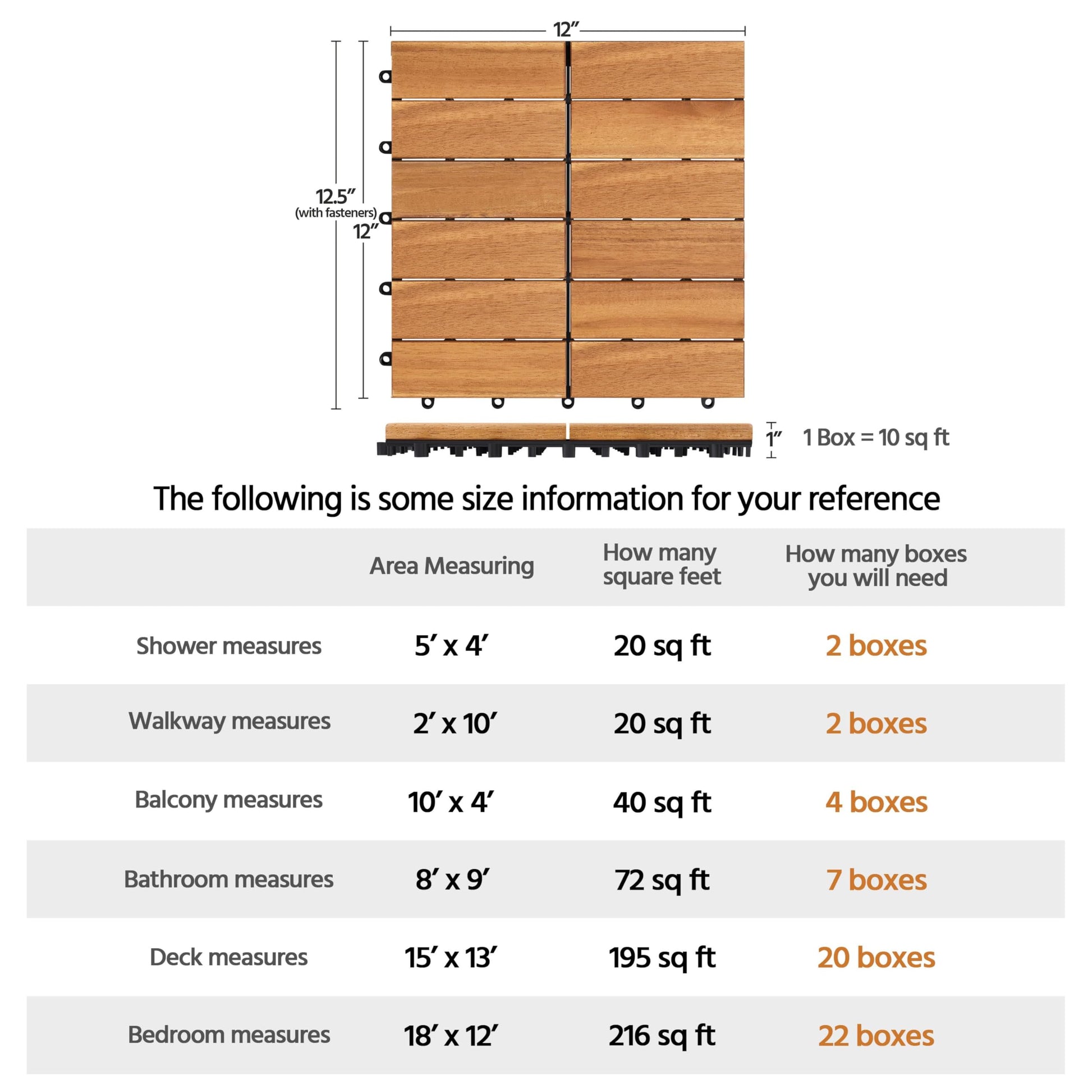 Yaheetech 10pcs Acacia Wood,Interlocking Deck Tiles with Non-Slip Surface,Easy Snap Waterproof Flooring Tiles for Indoor Outdoor,Cracking Resistant Patio Backyard Decor for All Weather Use,Wo - WoodArtSupply