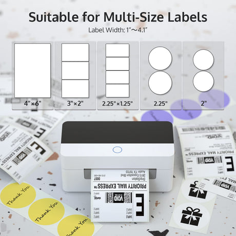 OFFNOVA Shipping Label Printer, USB 4x6 Label Printer for Shipping Packages, High Speed Thermal Printer, Supports ShipStation UPS FedEx Ebay OFFNOVA