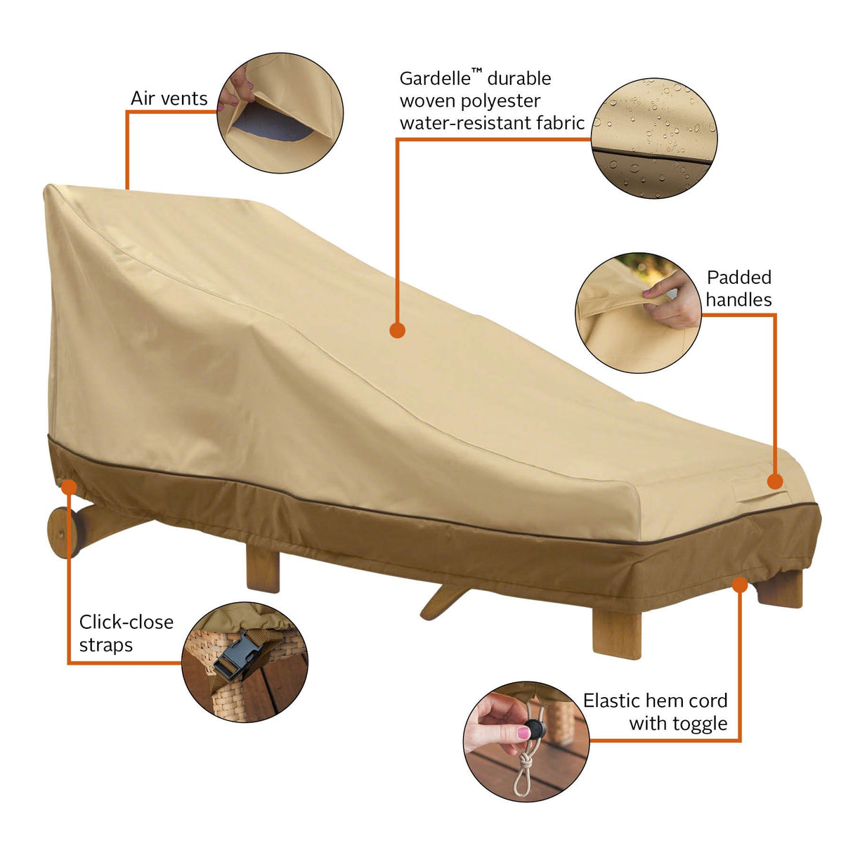 Classic Accessories Veranda Water-Resistant 78 Inch Patio Day Chaise Lounge Chair Cover, Patio Furniture Covers Classic Accessories