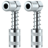 Silver 90 Degree Grease Coupler Gun Adapter 90 Degree Grease Gun Coupler Grease Gun Fittings Grease Gun Tips 3 Jaw Angle Swivel Snap Right Fitting Tool for Farm Truck Auto Industrial Use(2 Pieces) Boao