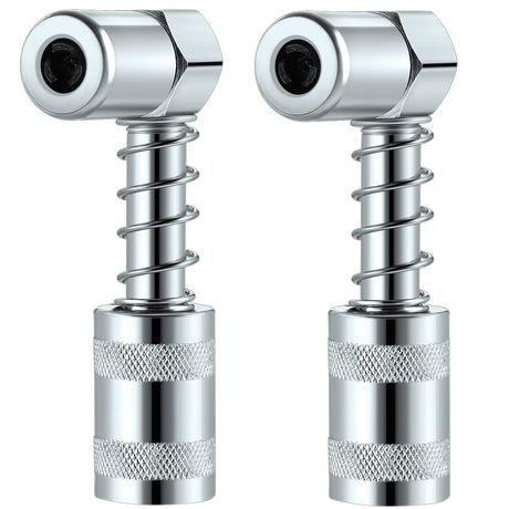 Silver 90 Degree Grease Coupler Gun Adapter 90 Degree Grease Gun Coupler Grease Gun Fittings Grease Gun Tips 3 Jaw Angle Swivel Snap Right Fitting Tool for Farm Truck Auto Industrial Use(2 Pieces) Boao