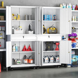 Yizosh Metal Garage Storage Cabinet with Locking Doors and Adjustable Shelves, Rolling Tool Storage Cabinet with 4 Wheels and 1 Drawer - 73" Steel Locking Cabinet for Garage, Warehouse Yizosh